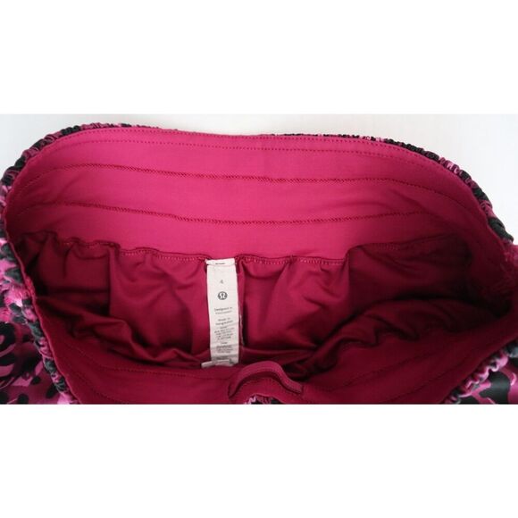 Lululemon 3-Pc Set Sz 6/4 Cheetah Camo Magenta/Purp Sculpt Tank Shorts Sport Bra - Picture 16 of 16